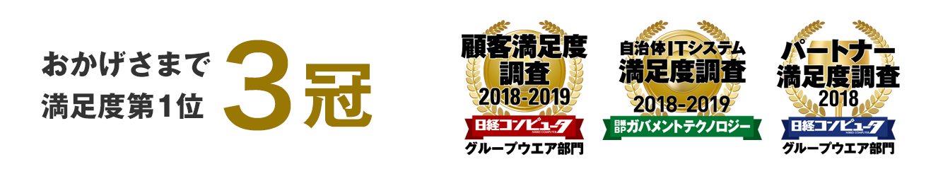 おかげさまで3つの満足度調査でNo.1